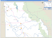 Big Horn County Wall Map Basic Style